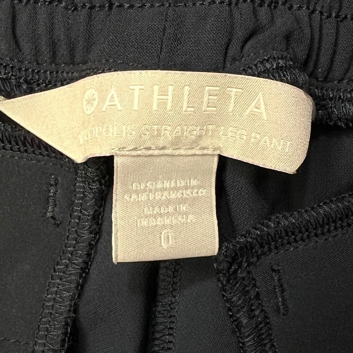 Athleta Metropolis Straight Leg Pants Navy Blue Drawstring Ankle Zip Size 0