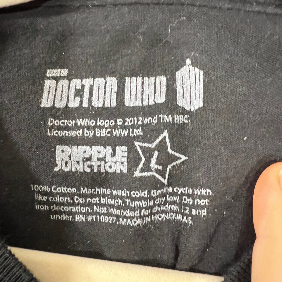 Doctor Who TARDIS Graphic T Shirt Mens Large Black Cotton Sci Fi Gorpcore