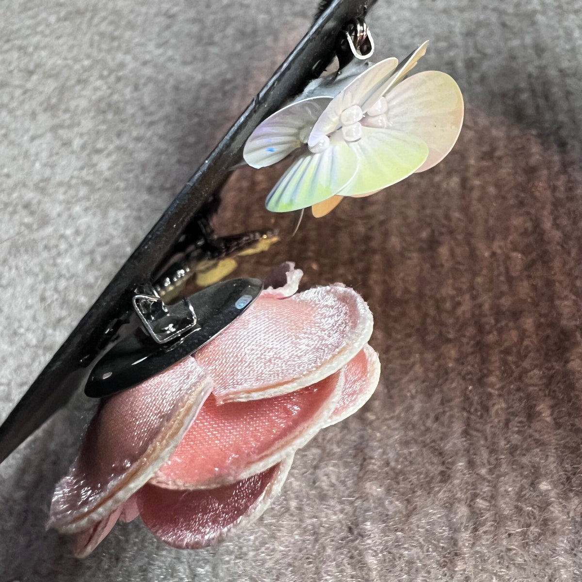 Tanya Creations Flower Pin Set OS Pastel Iridescent Sequin Leather Coquette
