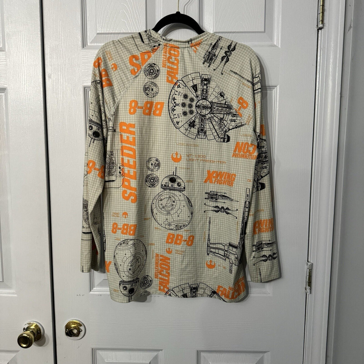 Star Wars ClimateSmart Long Sleeve Shirt Mens Medium Schematic Blueprint Tech