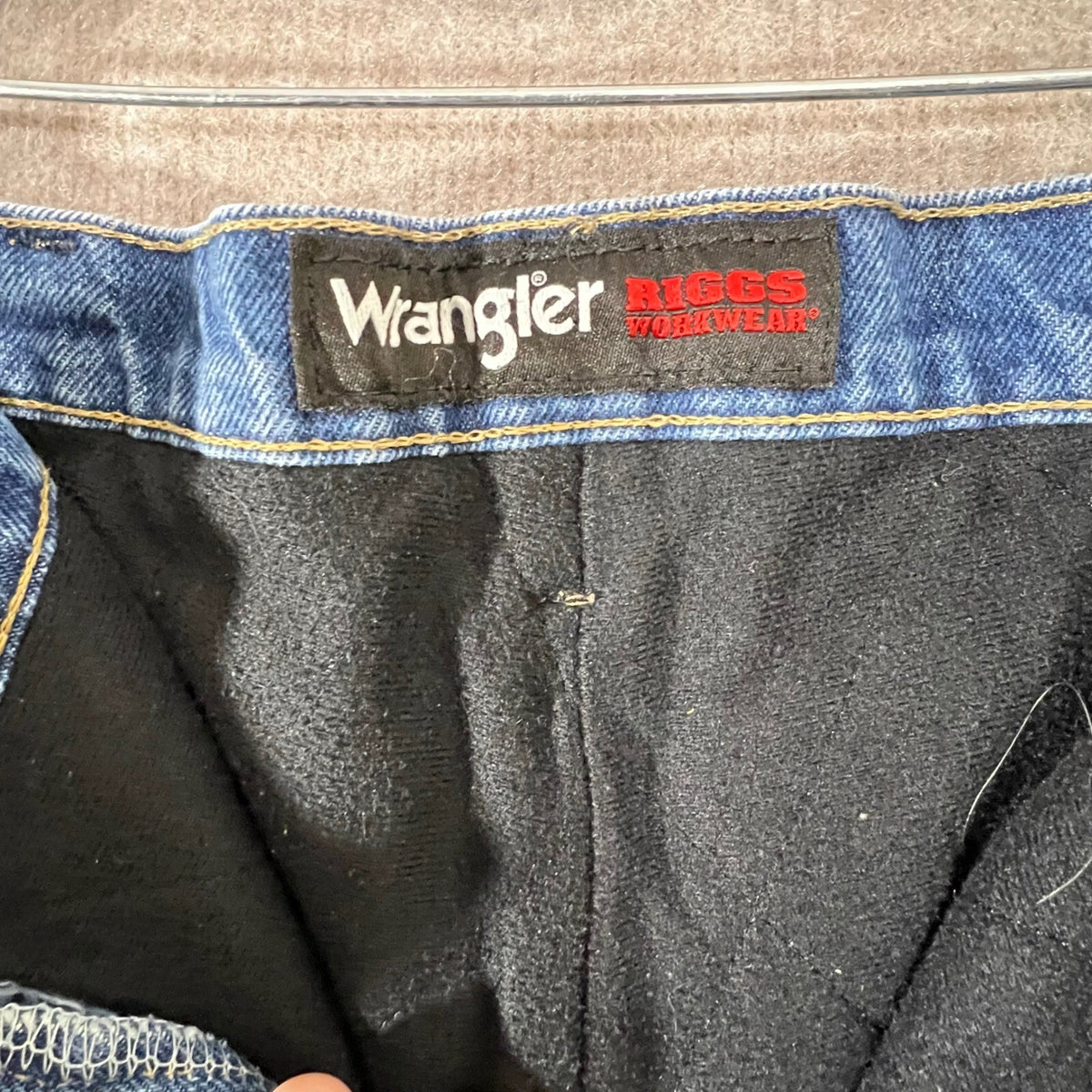 Wrangler Riggs Workwear Mens 38x32 Blue Jeans Insulated Lined Heavy Duty Work