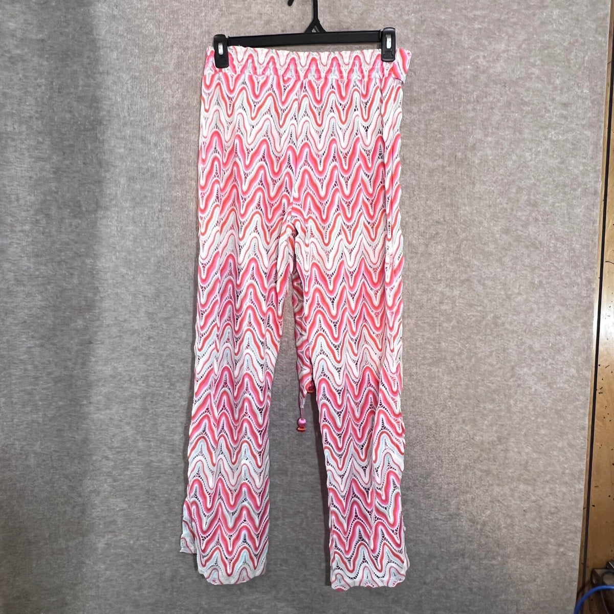 Trina Turk Serafina Crochet NWOt Beach Cover Up Pants Lg Festival Boho Dopamine
