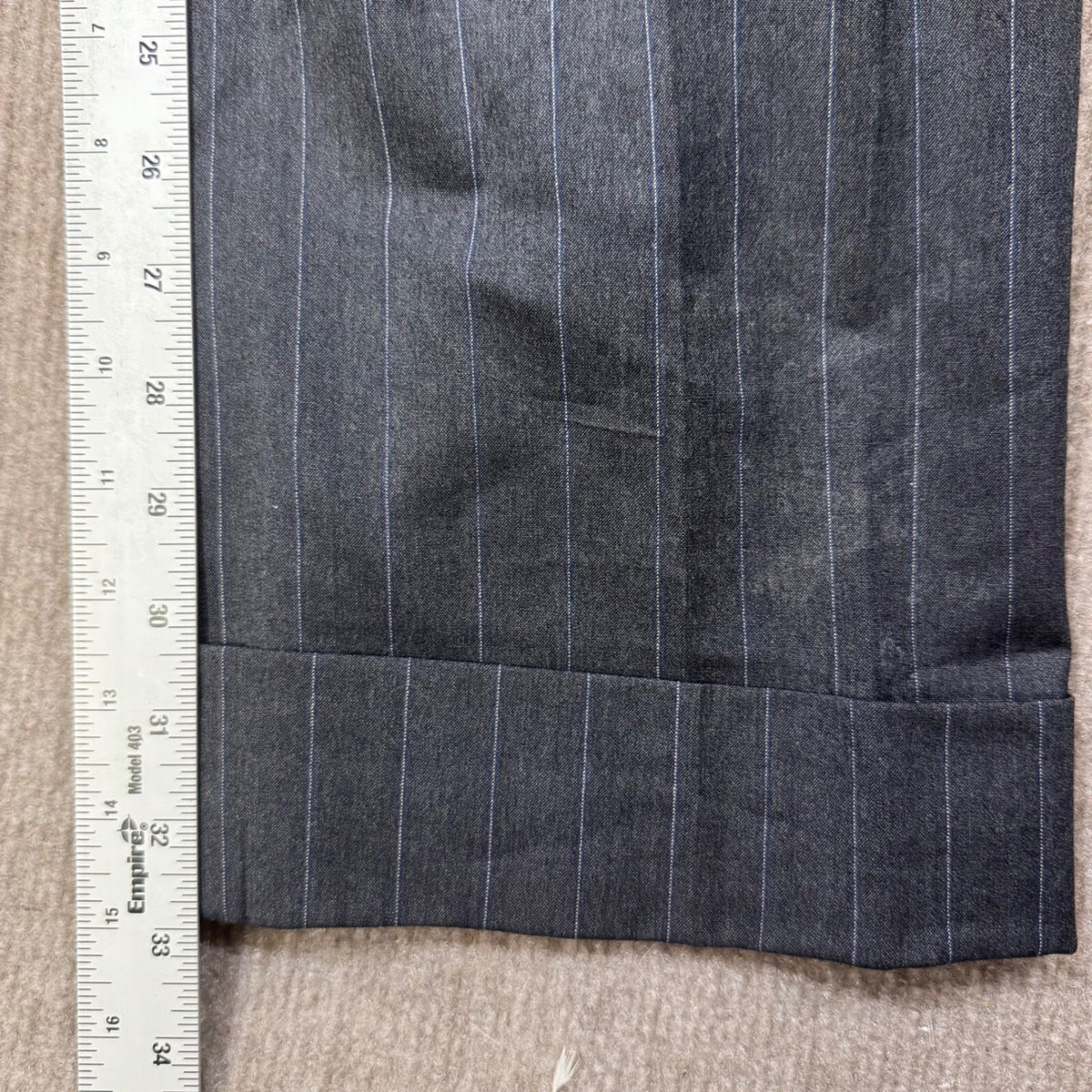 Piazza Sempione Charcoal Pinstripe Pants Suit Set Blazer & Trousers Italy Sz 4-6