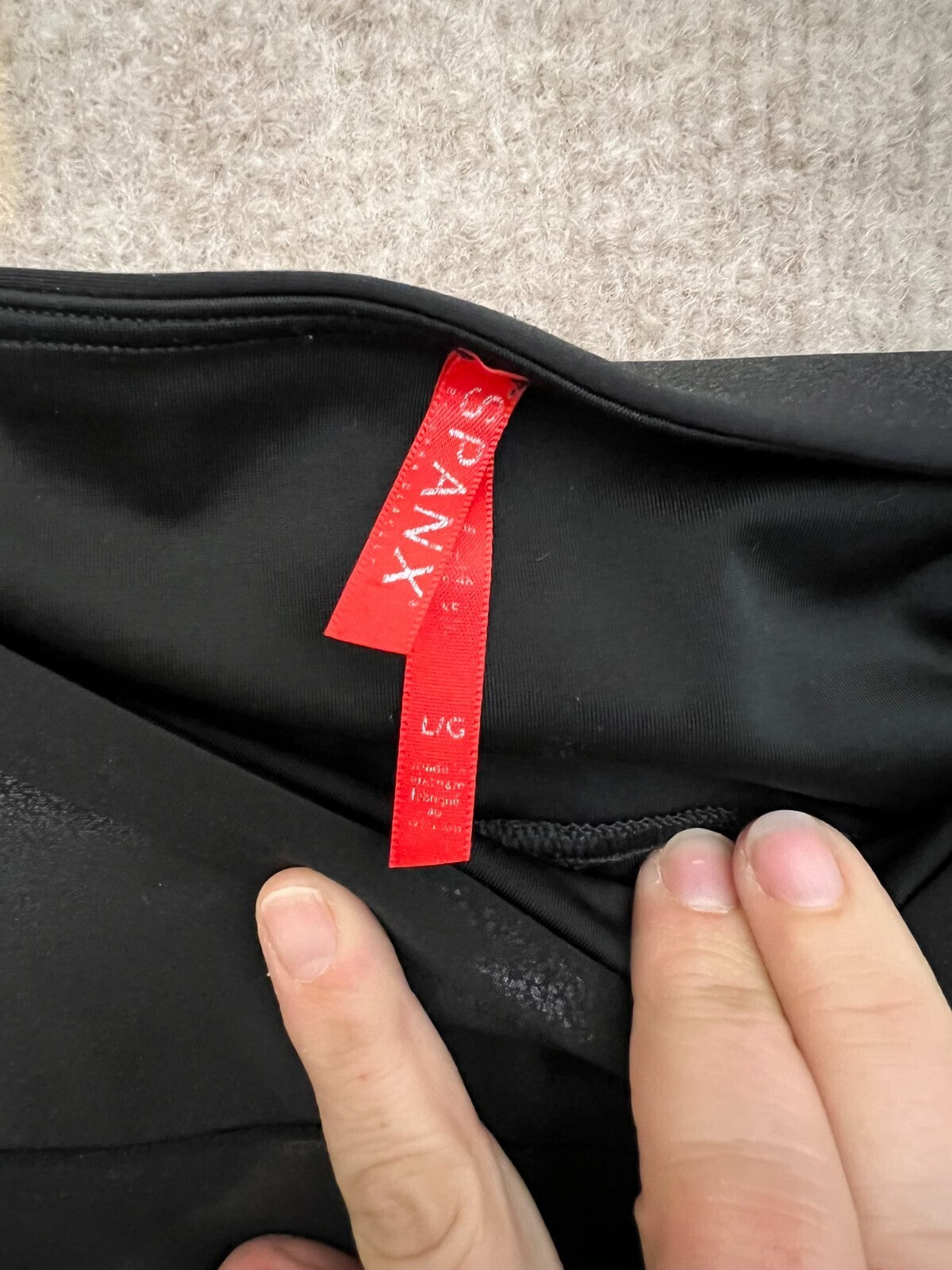 Spanx Lg Leather Look Control Shaper Leggings - Fade spot