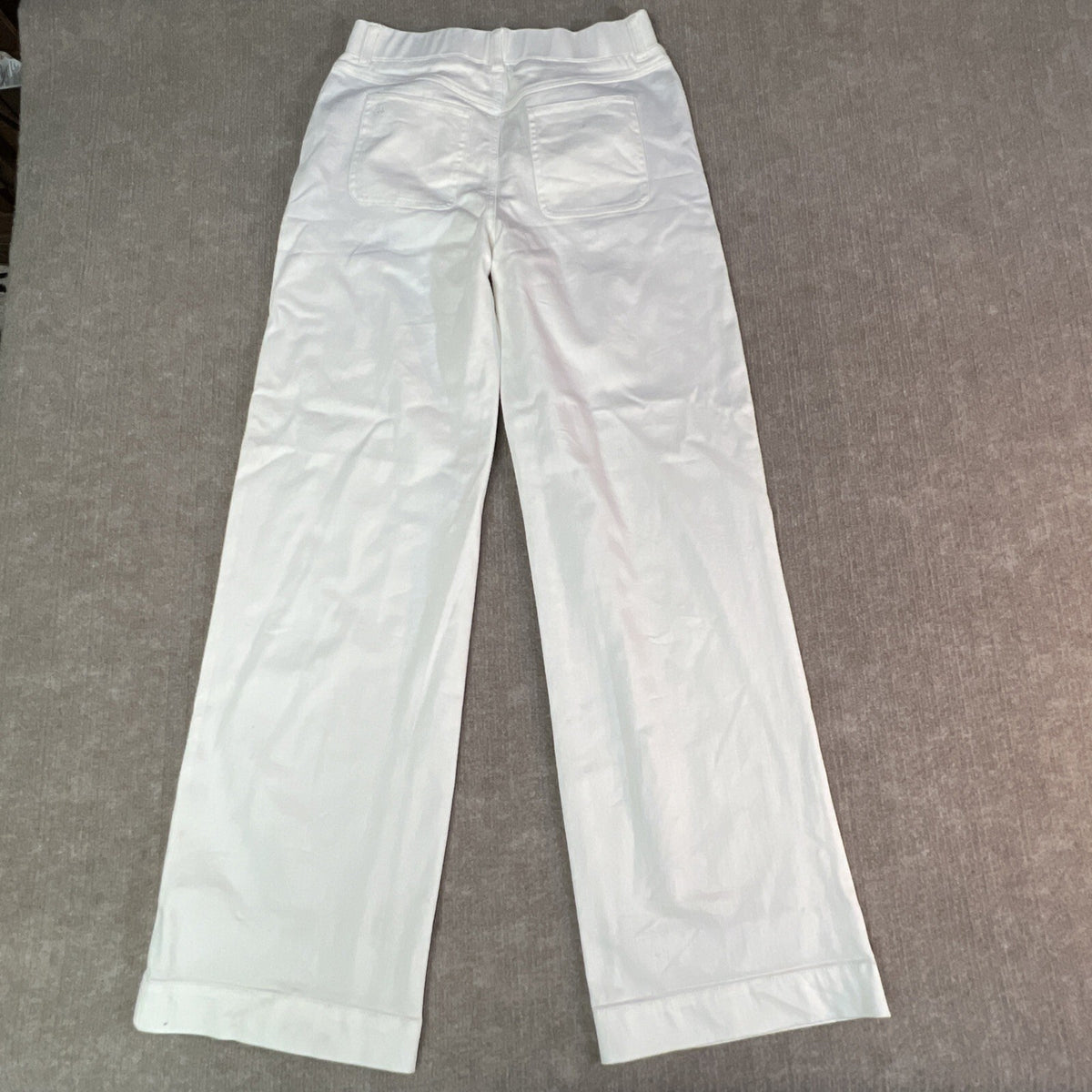 Betabrand Pants Womens Small Wide Leg Cuffed Career Stretch Pull On White