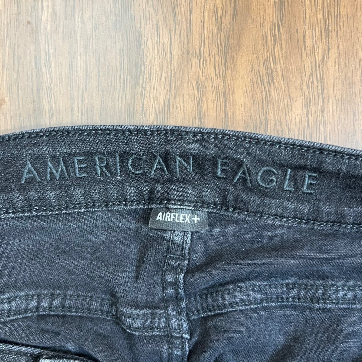American Eagle Airflex+ Jeans Mens 40x30 Black Stretchy Slim Minimalist