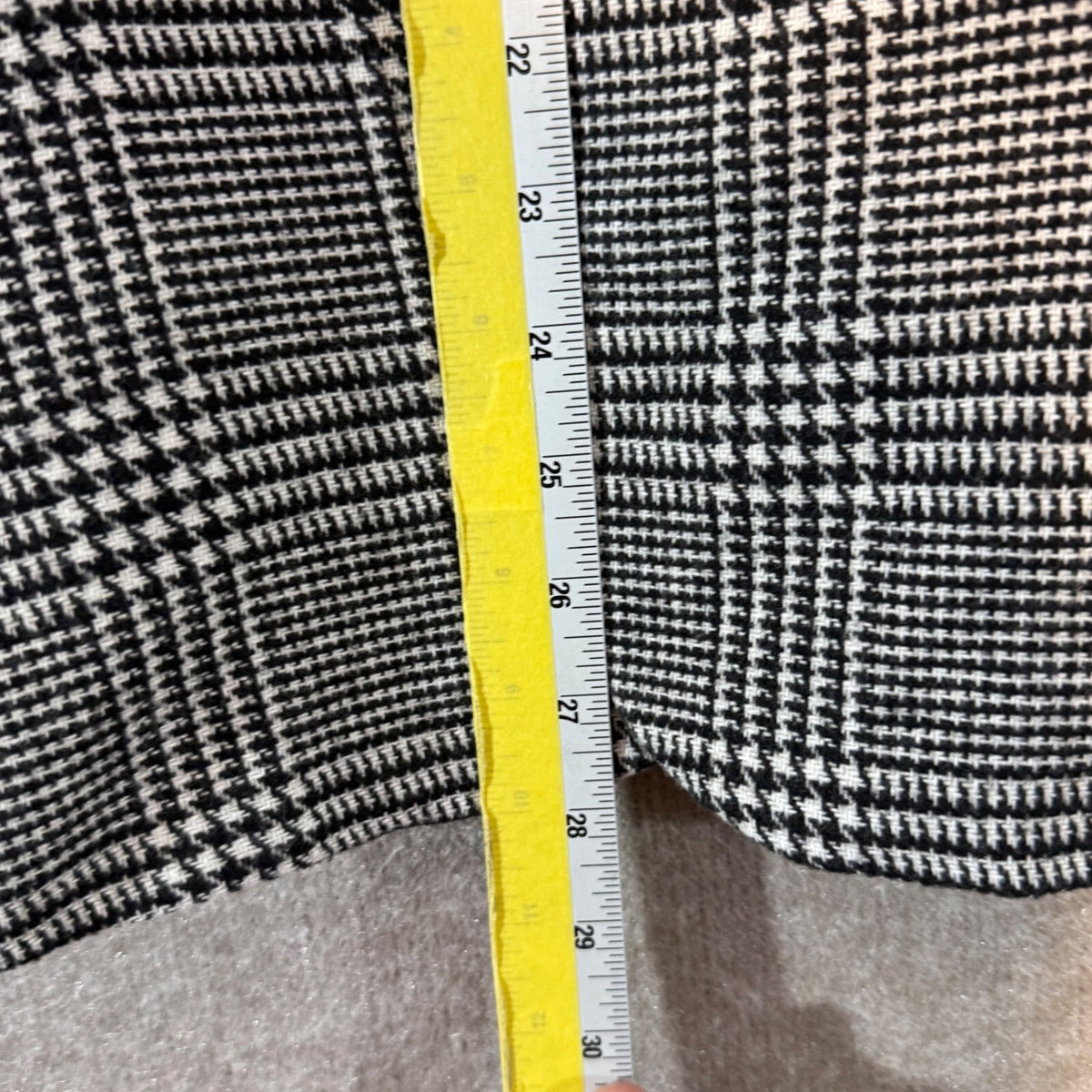 Current/Elliott Glen Plaid Blazer Women 1 Black White Wool Blend Academic Chic