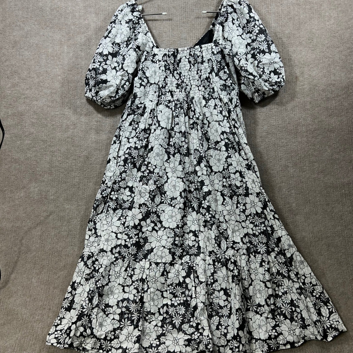 GAP Puff Sleeve V-Neck Floral Tiered Midi Dress Spring Mother's Day Capsule