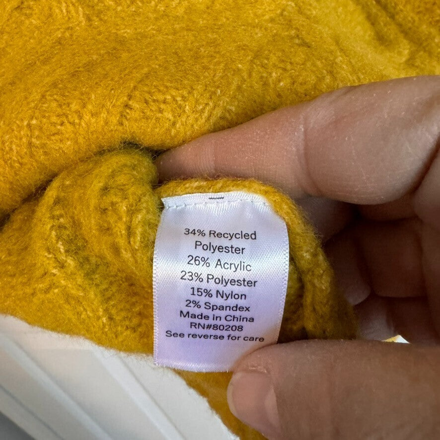 So Yummy Sweater Co XS Mustard Sustainable Recycled Fiber Sweater Chunky Knit