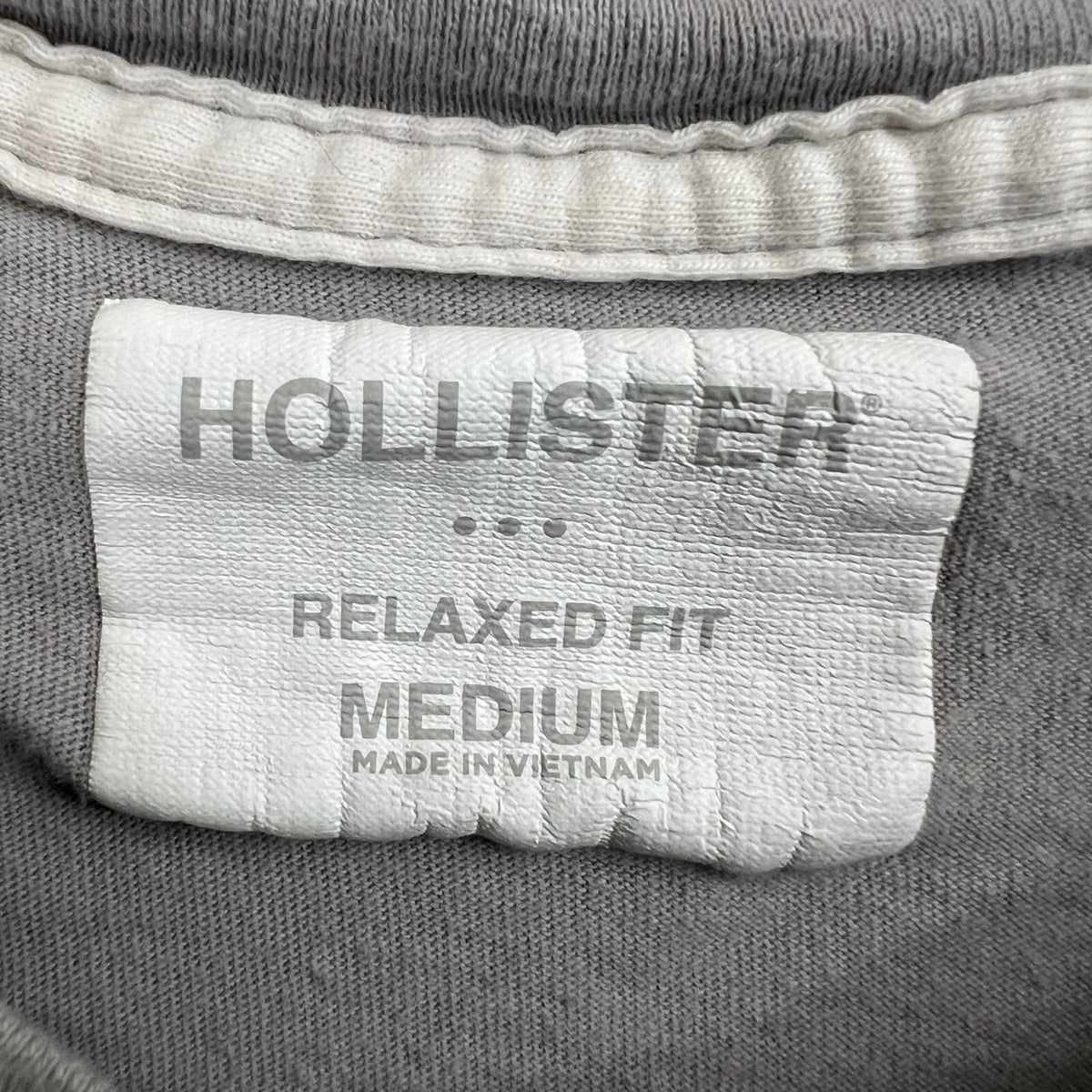 Hollister Relaxed Fit Medium Gray Cotton T Shirt Mens Basic Tee