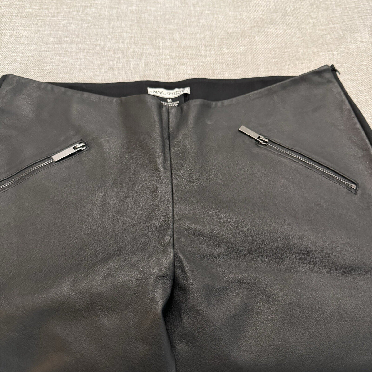 My Tribe Leather Leggings Womens M Black Moto Skinny Biker Minimalist