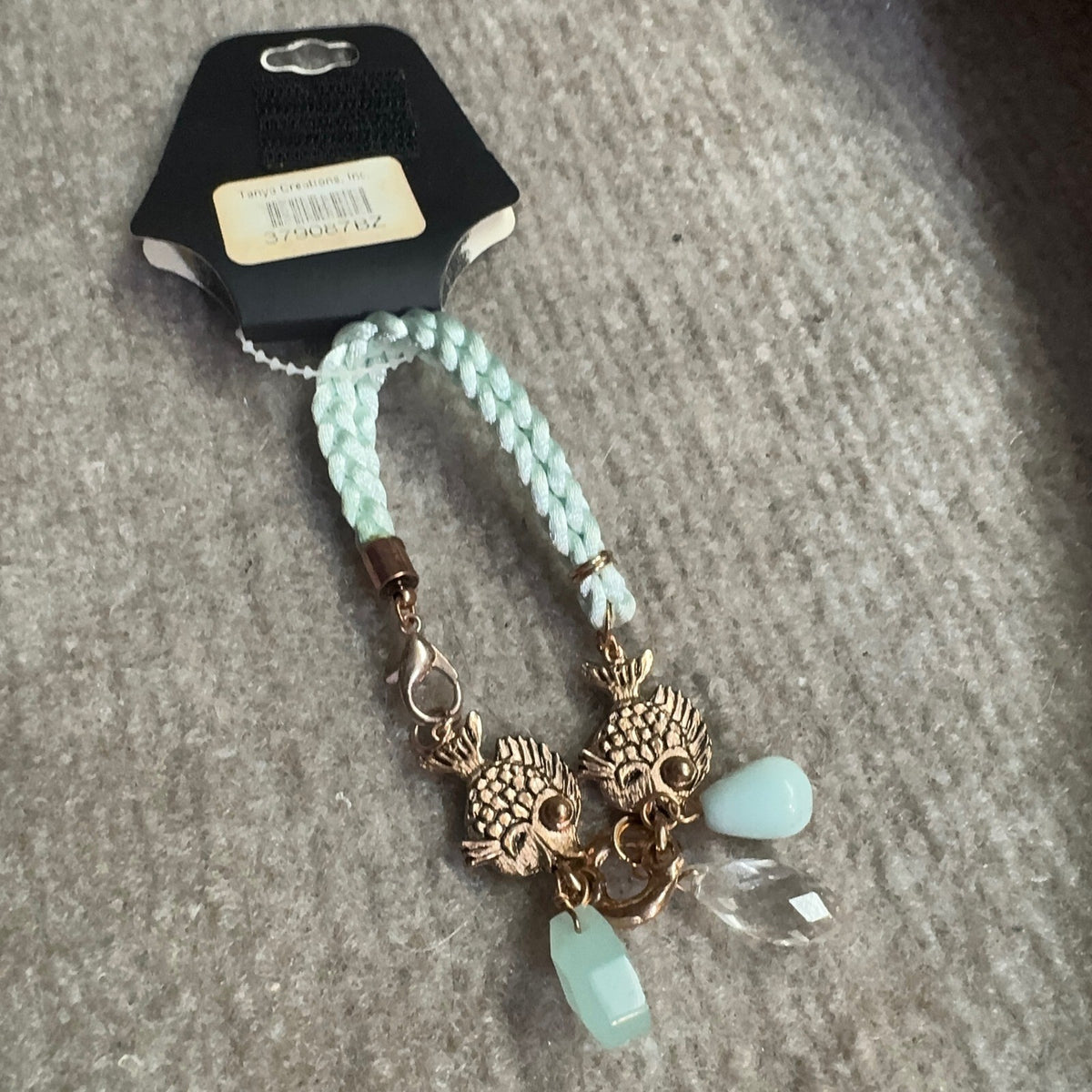 Tanya Creations Fish Charm Braided Bracelet Womens OS Mint Green Copper Beachy