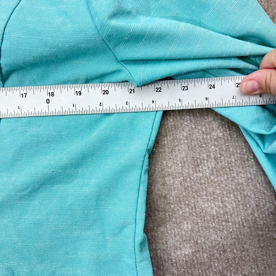 Maurices XXL Blue Open Front Blazer Ruched 3/4 Sleeve Cotton Blend