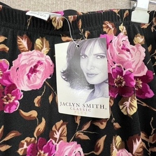 Vtg Jaclyn Smith Classic Plus Size 2X Maxi Skirt Floral Print Elastic Waist