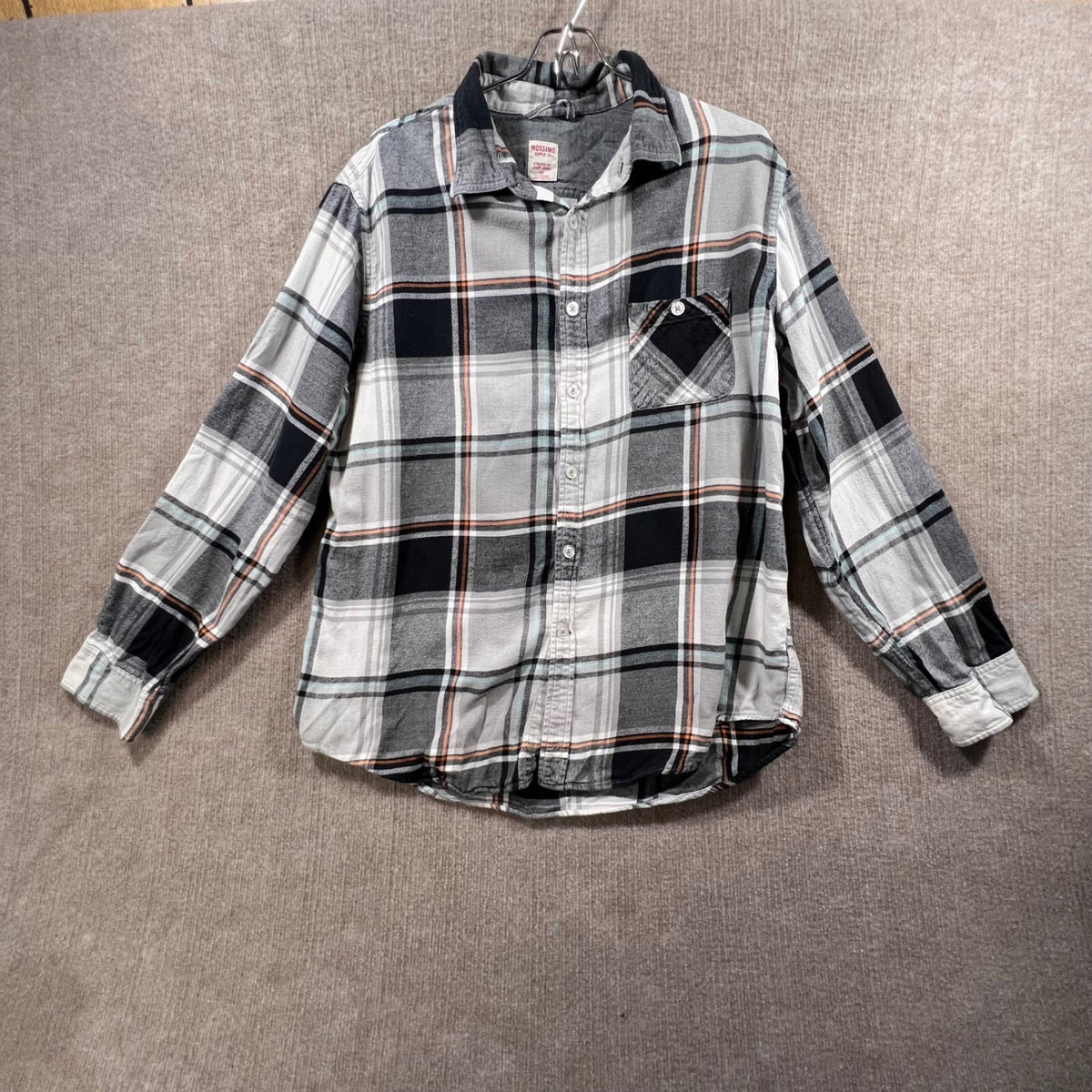 Mossimo Supply Co Athletic Fit Plaid Flannel Shirt Long Sleeve Button Up Men L G