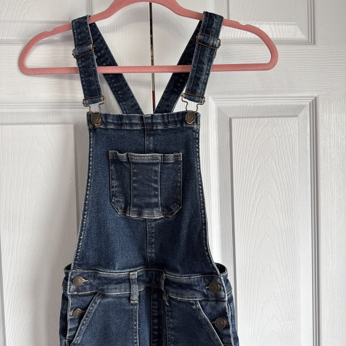YMI Dream Bib Overall Vintage+stretch XS Women Distressed Raw Cuff Hem