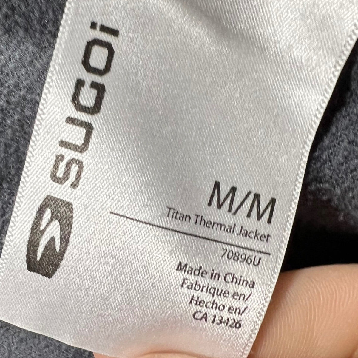 SUGOI Titan Thermal Jacket Men M Medium Gray Fleece Lined Cycling Running
