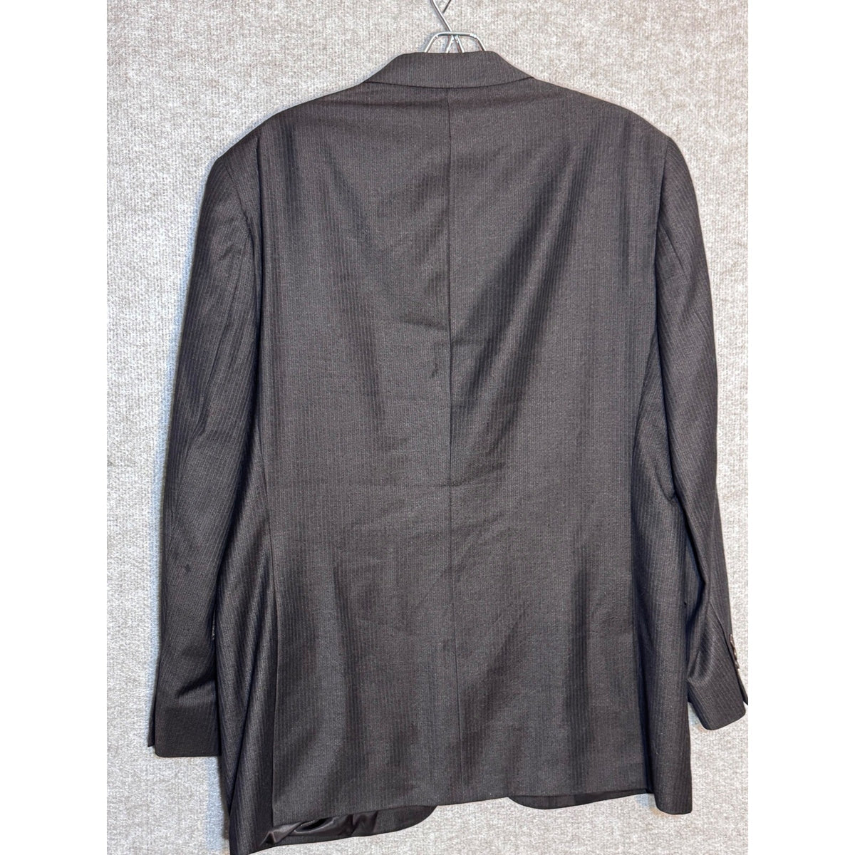 Daniel Cremieux Loro Piana Wool Suit 44R 36x29 (+2) Chocolate Brown Pinstripe
