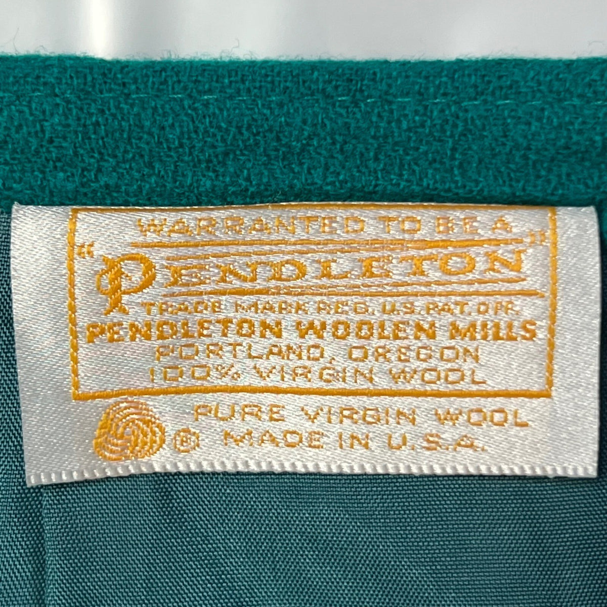 Pendleton Wool Suit Set Teal Green Skirt and Blazer Vintage Made in USA