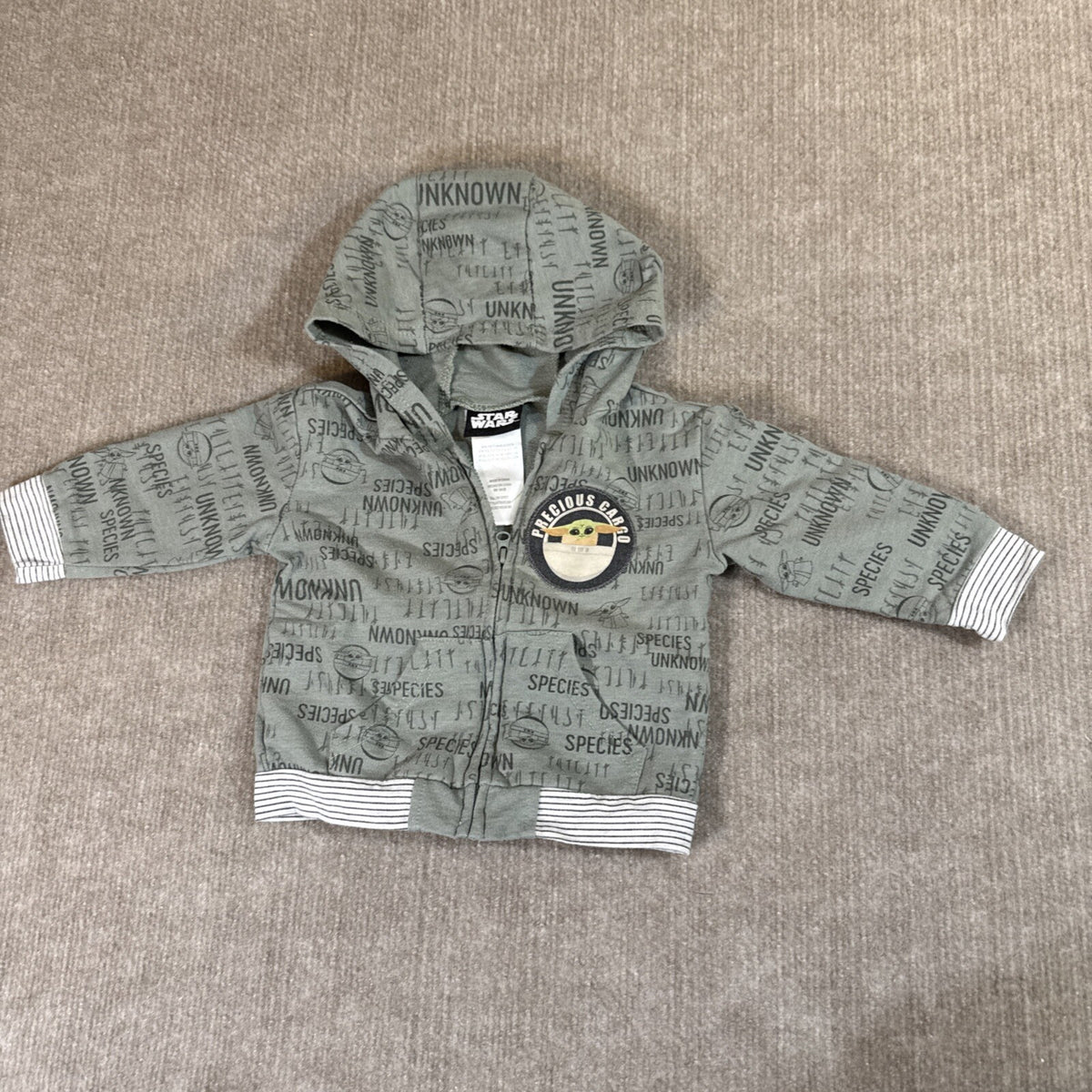 Star Wars Unisex Kids Hoodie 12M Gray Grogu Precious cargo