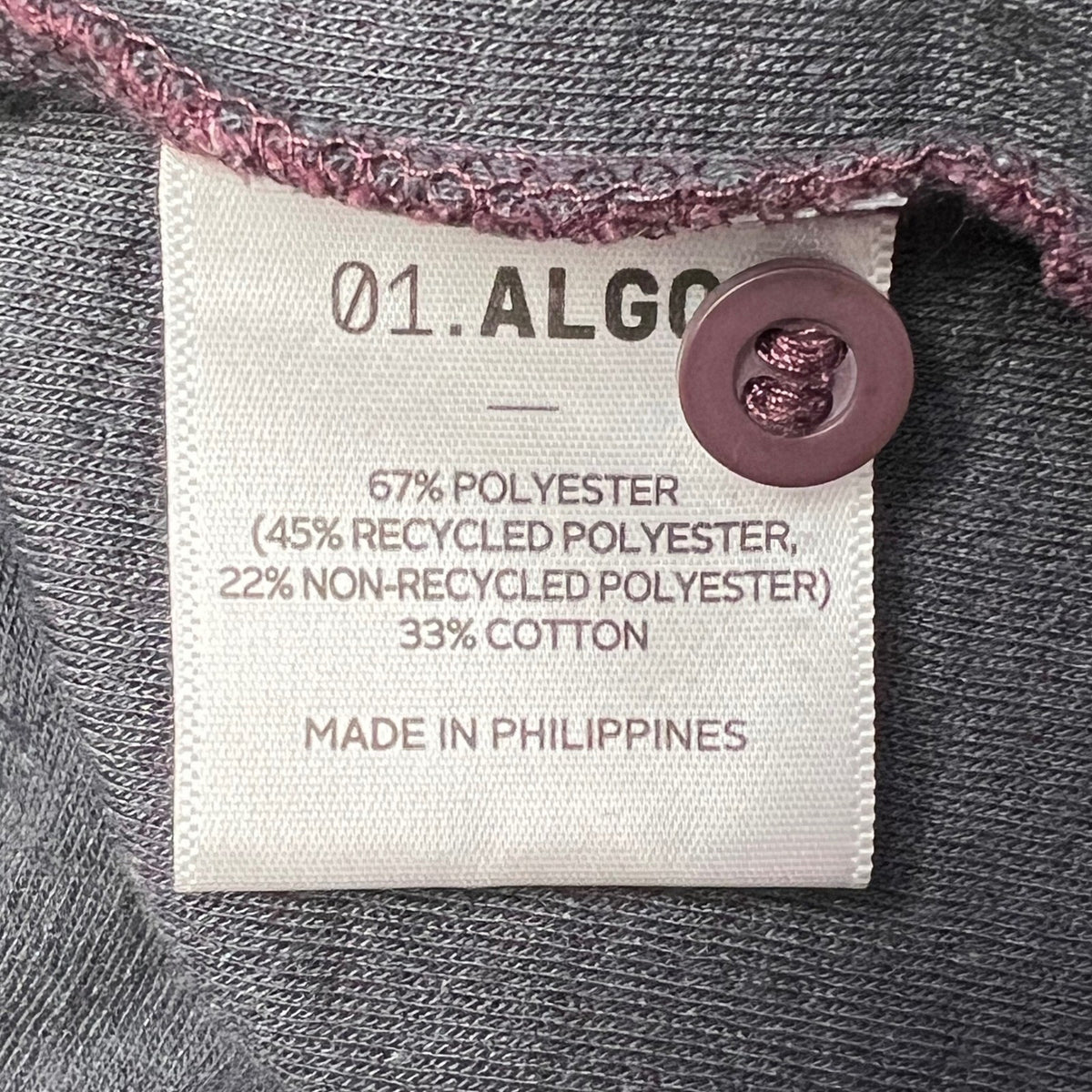 01.ALGO Performance Henley Shirt Long Sleeve Quick Dry Moisture Wicking Maroon L