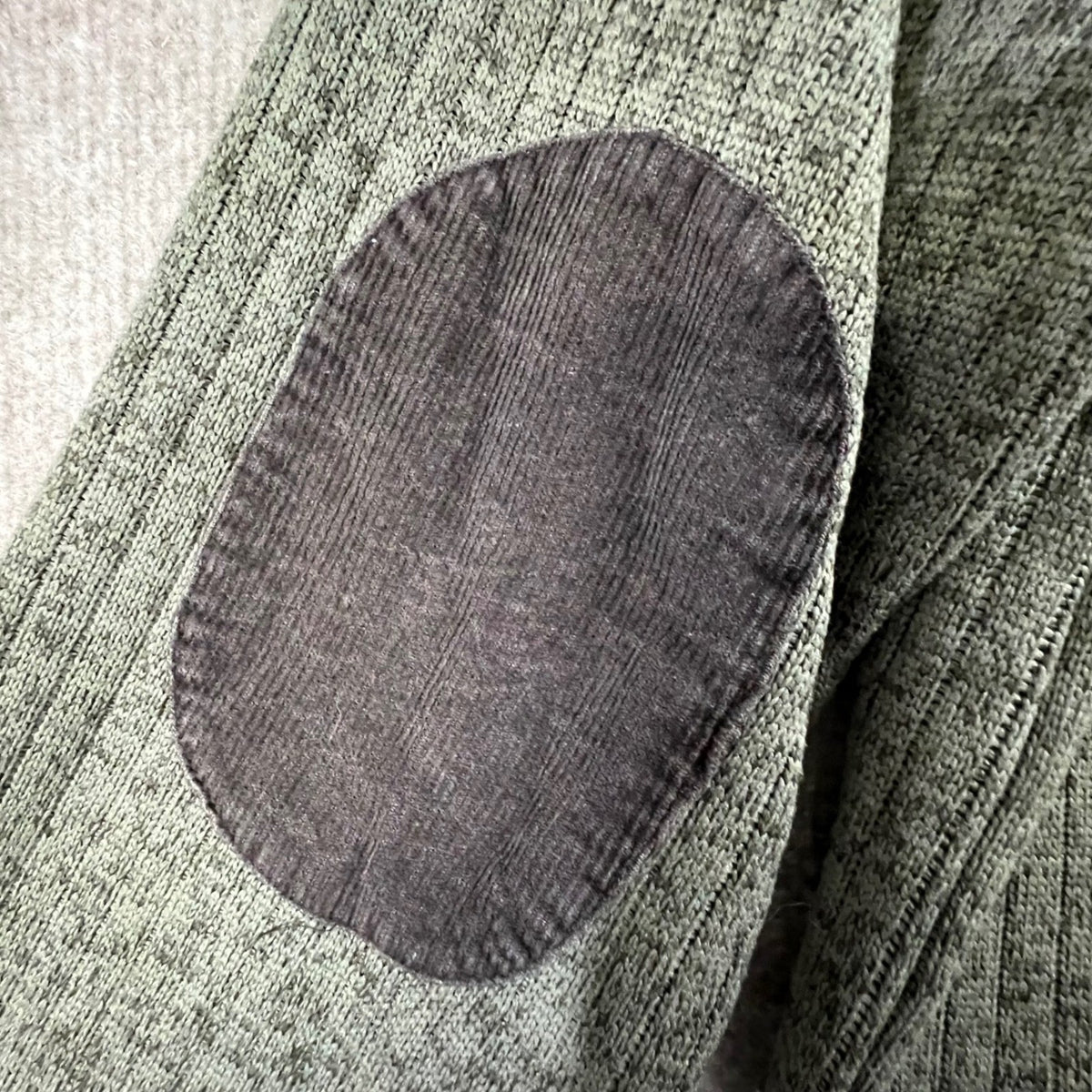 Weatherproof Vintage Mens Sweater Olive Green Elbow Patch Pullover S
