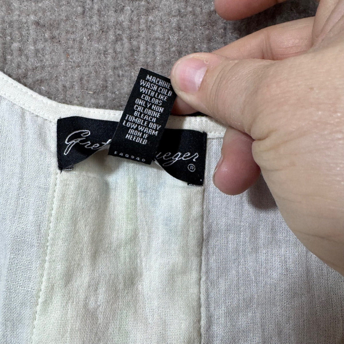 Gretie Zueger Linen Blend Embroidered Pleated Tank Dress M