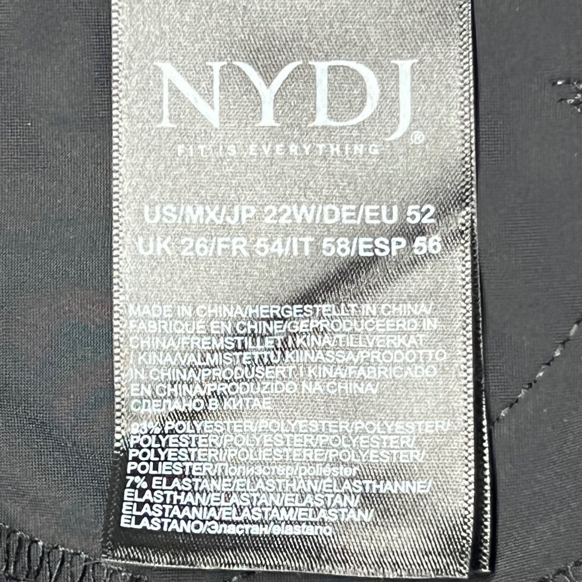 NYDJ Sculpt-Her Faux Leather Marilyn Straight Pants Black Women's 22W NWT 32"