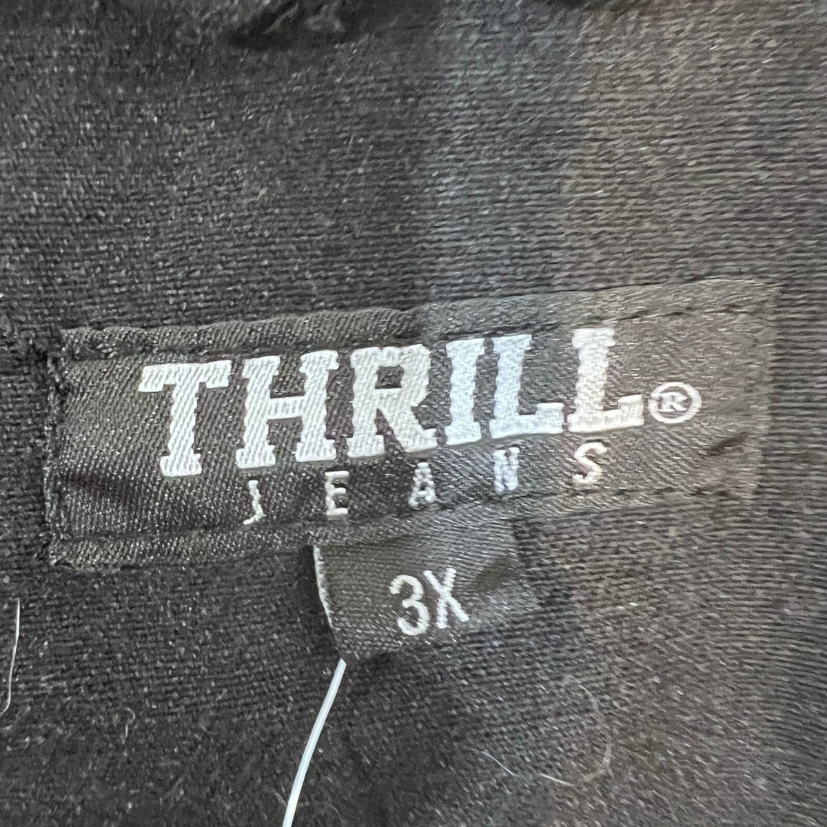 Thrill Jeans Denim Jacket Women 3X Black Distressed Longline Ripped Grunge Edgy