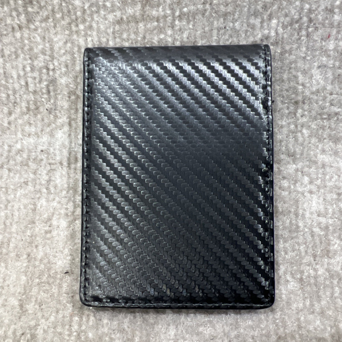Travando Slim Carbon Fiber Style Wallet Money Clip RFID Front Pocket Black