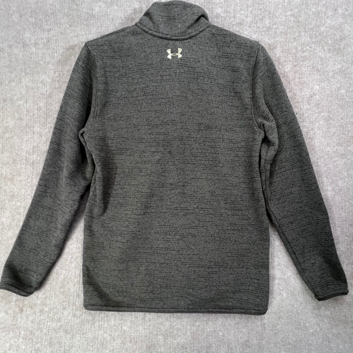 Under Armour Mens Pullover Sweater Gray Fleece 1/4 Snap Mock Neck MD