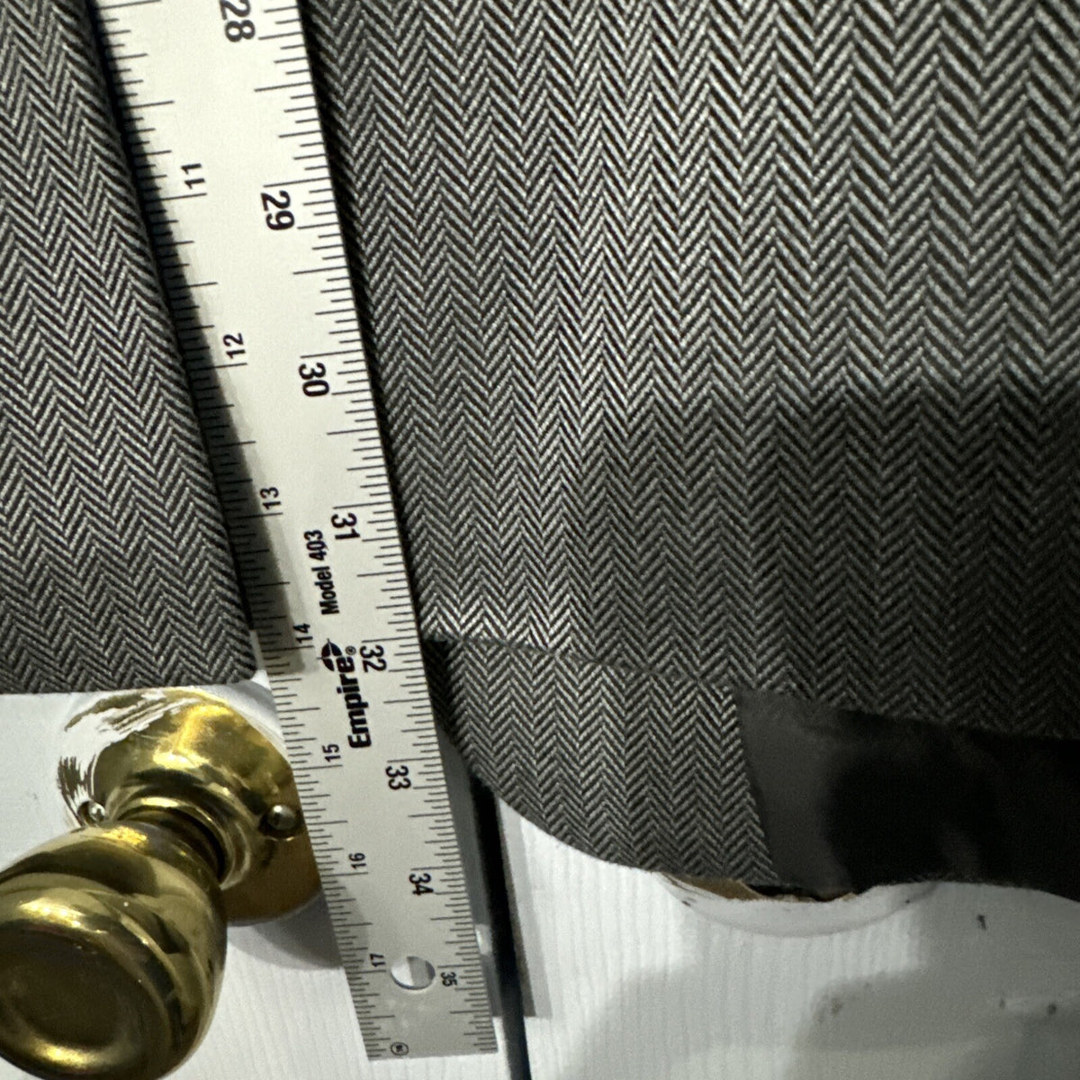 Chaps Ralph Lauren Gray Herringbone 46L 2 Button Blazer Notch Collar Single Vent