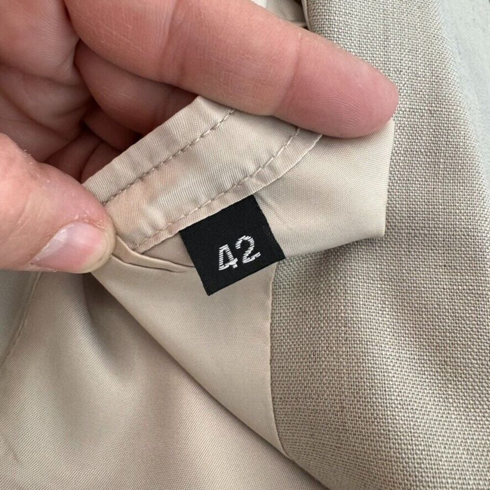 Haggar 42 R Tan Suit 2-button single vent 3 button cuff Blazer Jacket