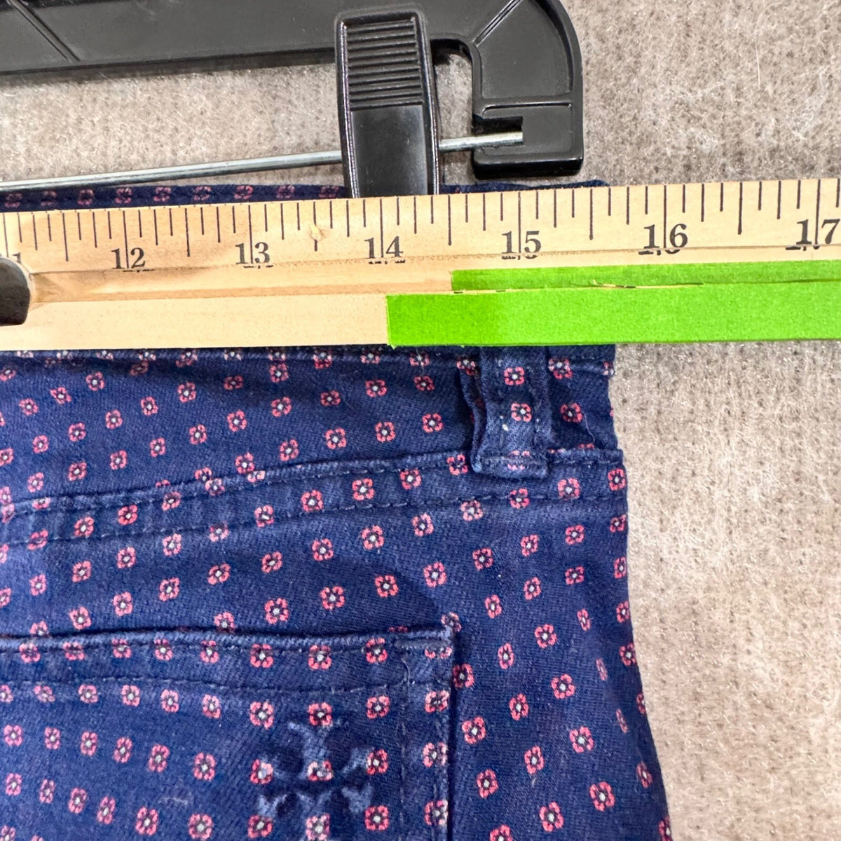 Tory Burch Pants Womens 29 Blue Red Geometric Stretchy Preppy Minimalist