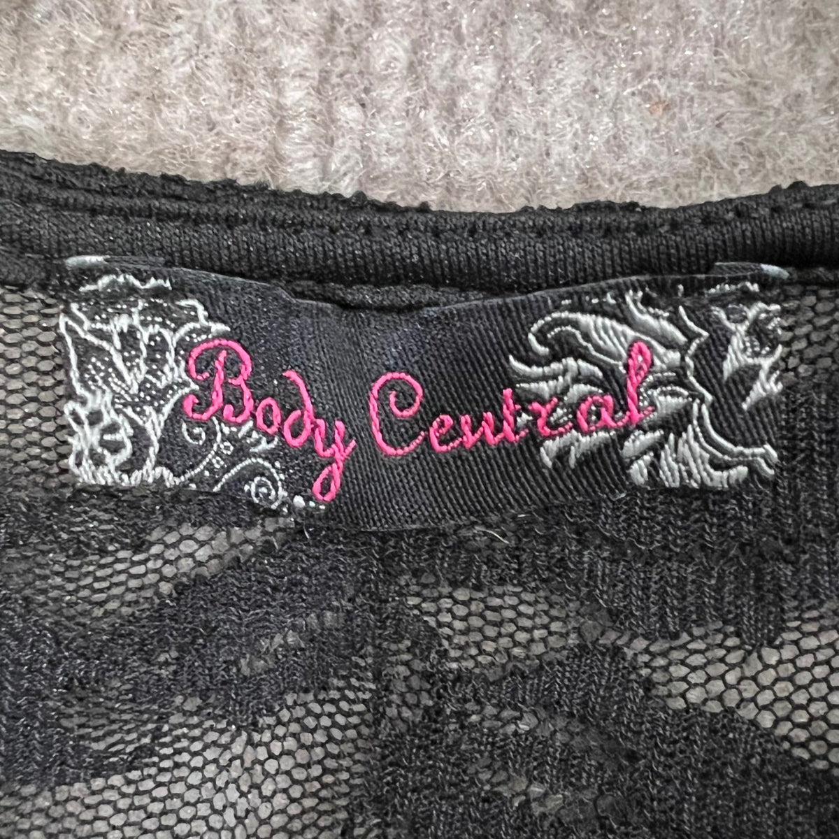 Body Central Black Lace Peplum Tank Top Sleeveless Lined Party Goth Emo