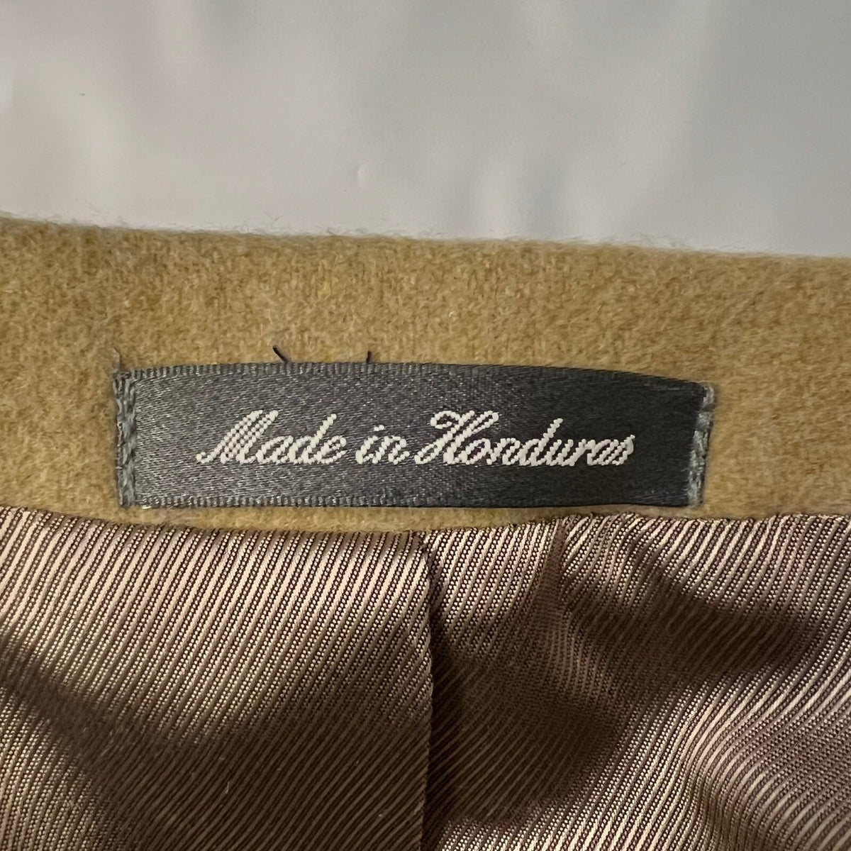 Oscar de la Renta Mens 44R Tan Beige Wool Two Button Blazer Jacket