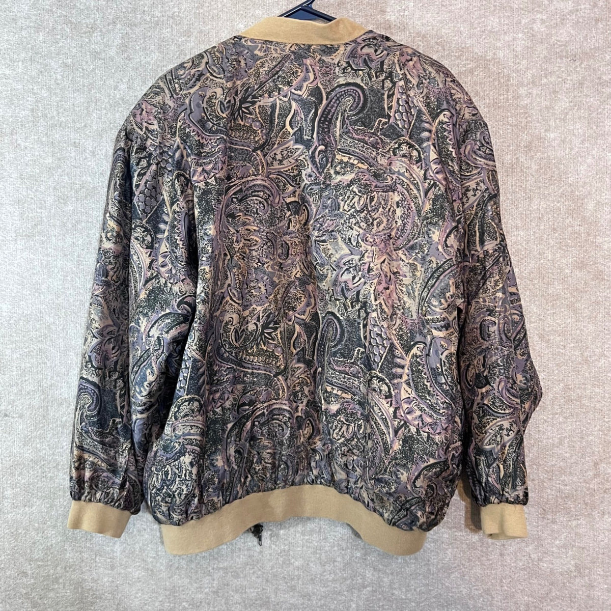 Vintage GTI Exclusive Silk Bomber Jacket Womens Medium Paisley Full Zip Retro