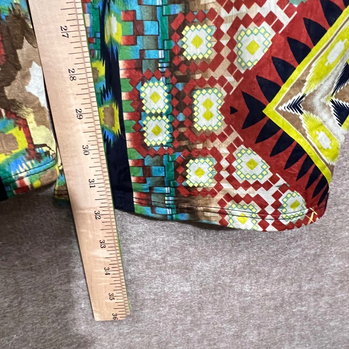 Resort Geometric Tribal Dopamine Print Pants Womens Large Stretch Boho Trippy