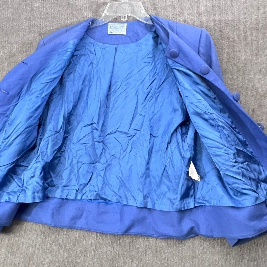 Vintage Pendleton 18W Virgin Wool Periwinkle Blue Button Front Blazer Jacket