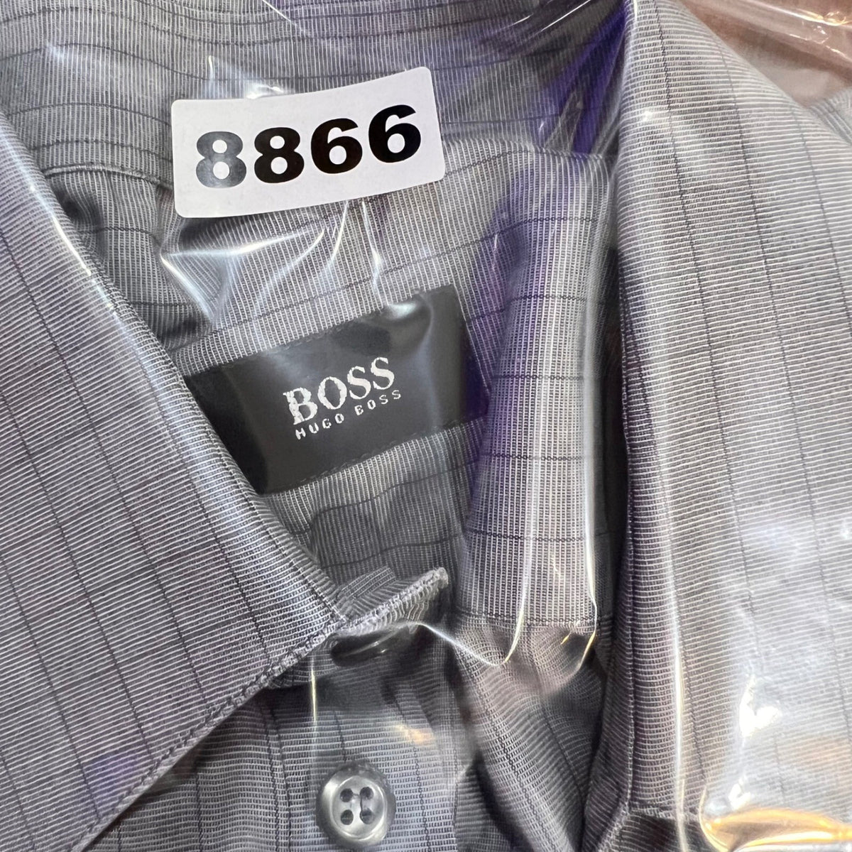 Hugo Boss Button Up Shirt Mens 15.5 34/35 Gray Plaid Long Sleeve Business Casual