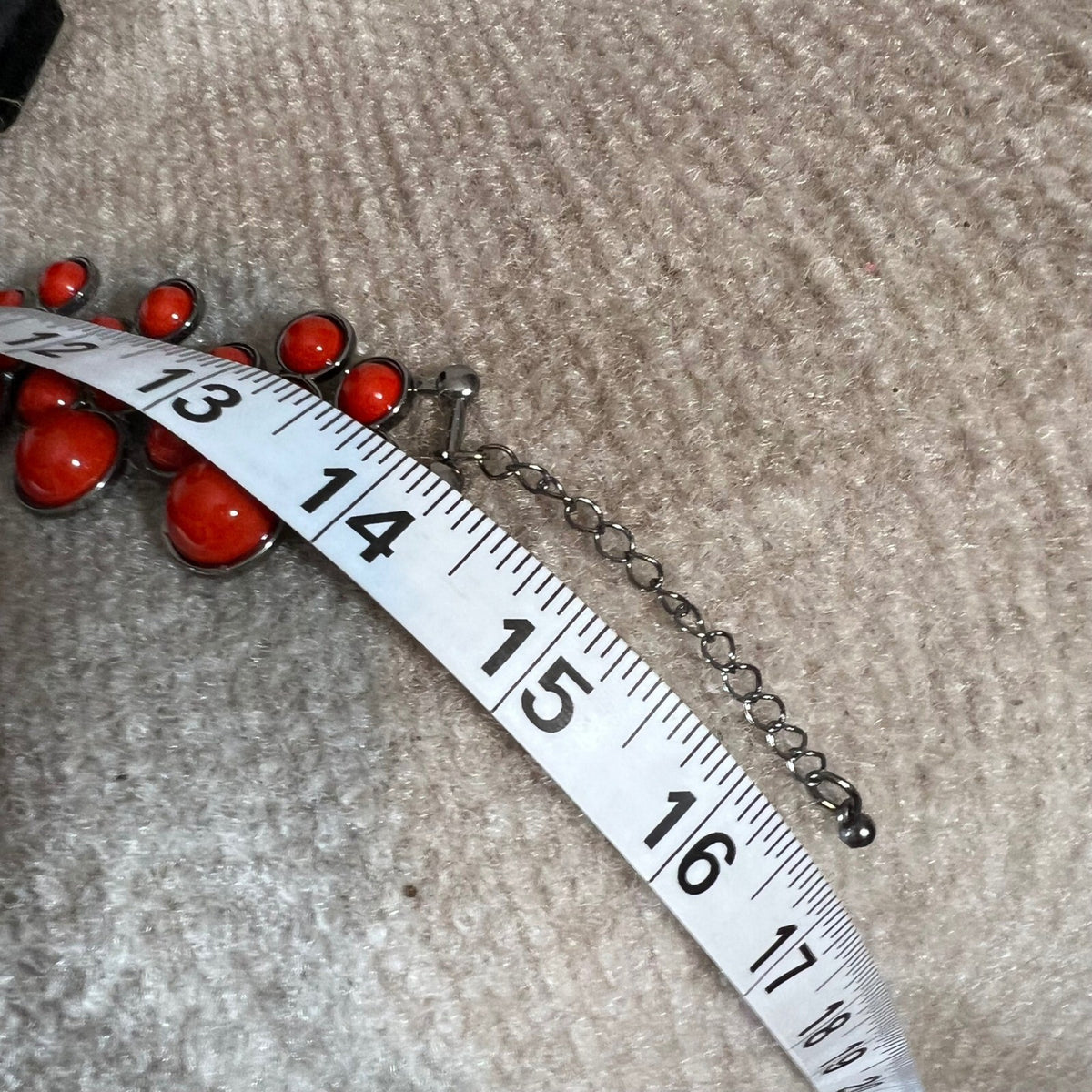 Bubble Statement Necklace Women OS Red Silver Tone Bib Layered Bold Chic