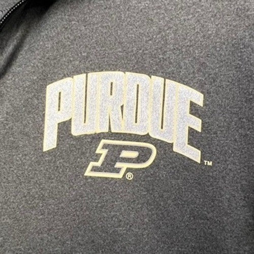 Champion Purdue Boilermakers Quarter Zip Pullover Jacket Gray Mens M
