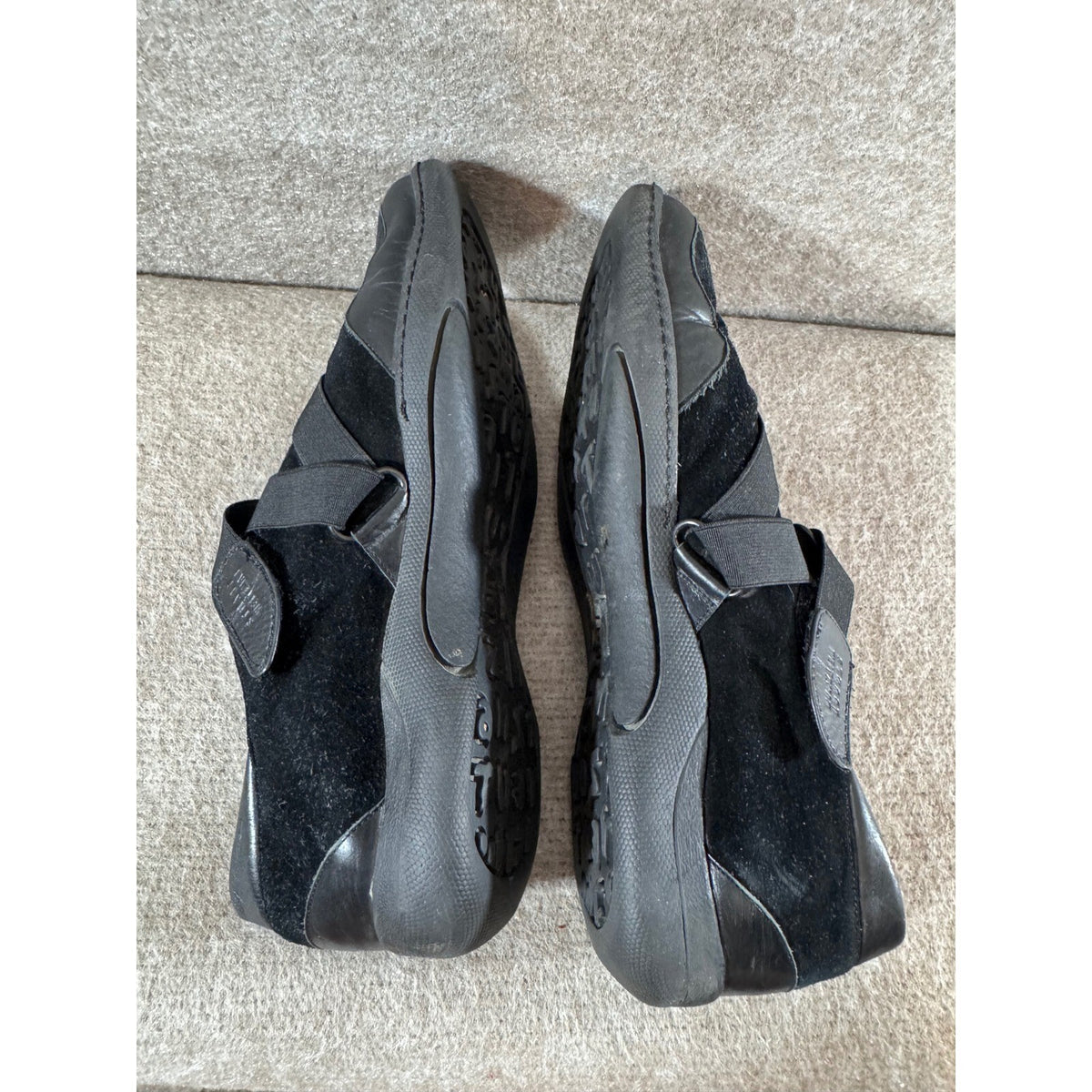 Stuart Weitzman Easy Straps Sneakers Women 8 Black Suede Leather Low Top