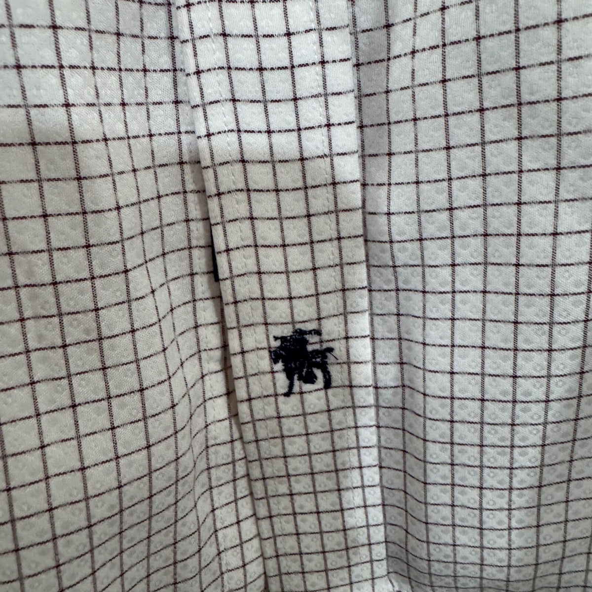 Hart Schaffner Marx Button Down Shirt Mens 16.5 34 Grid Check Non-Iron Office