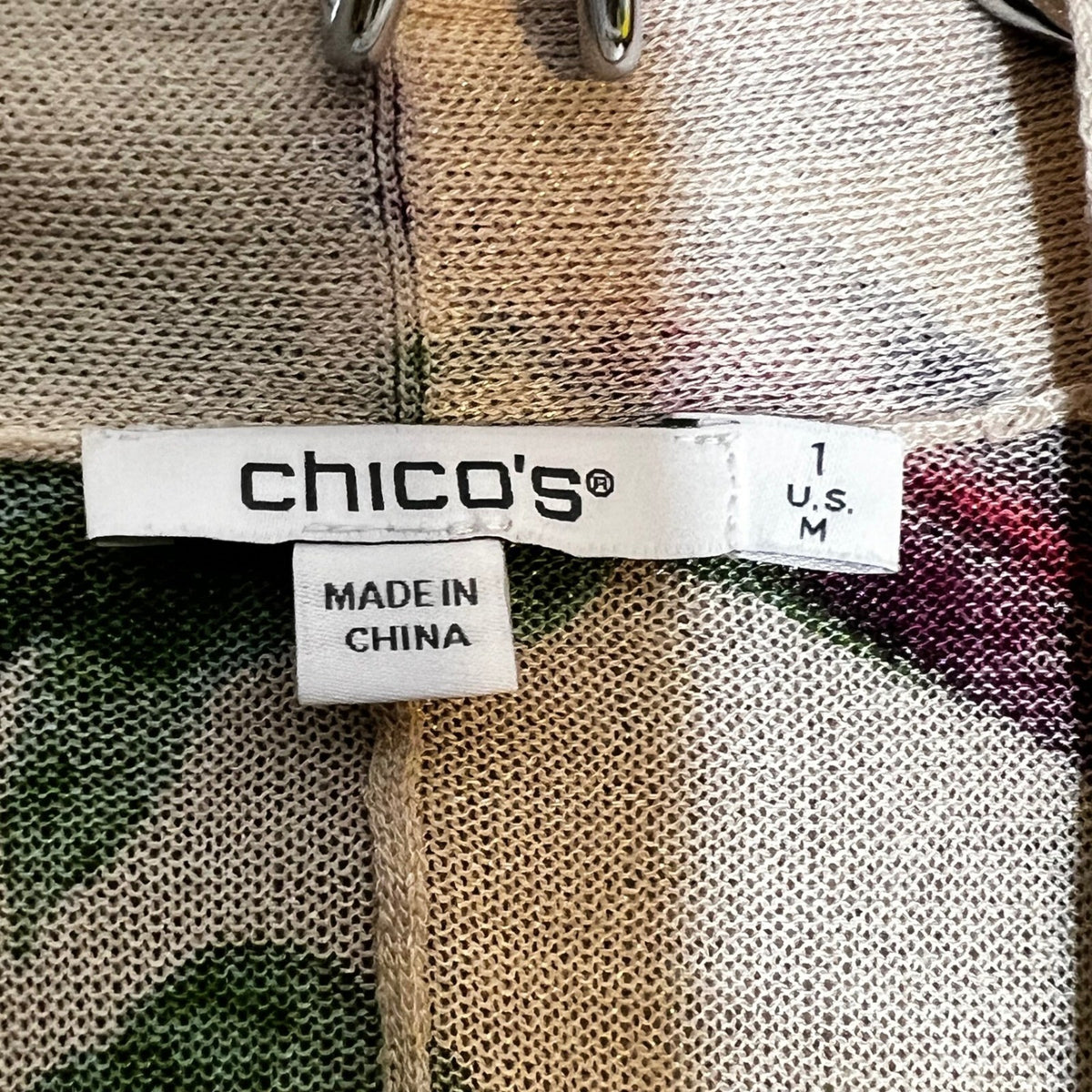 Chicos Kimono Cardigan Womens Size 1 Tropical Floral Open Front Lightweight Boho