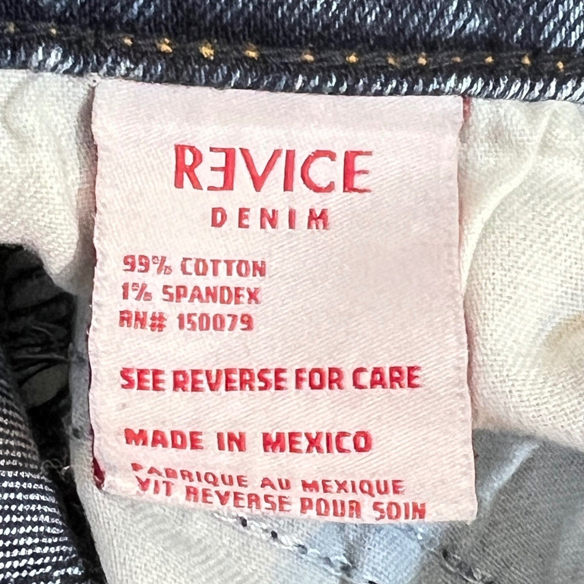 Revice Denim Star Jeans Women 31 High Rise Seam Front Slim Straight Western Blue