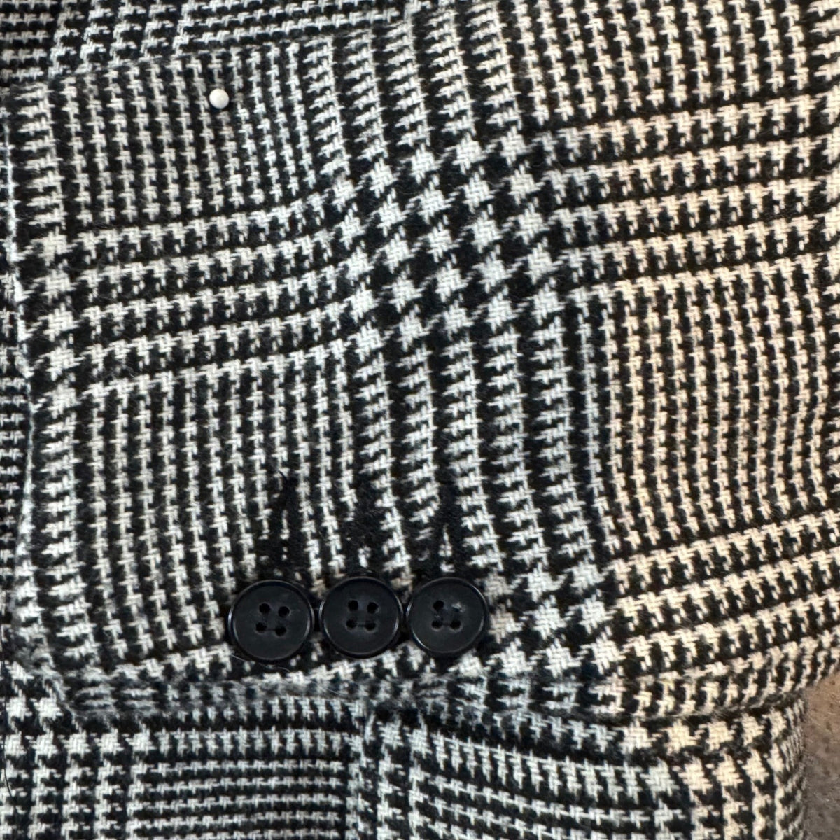 Current/Elliott Glen Plaid Blazer Women 1 Black White Wool Blend Academic Chic