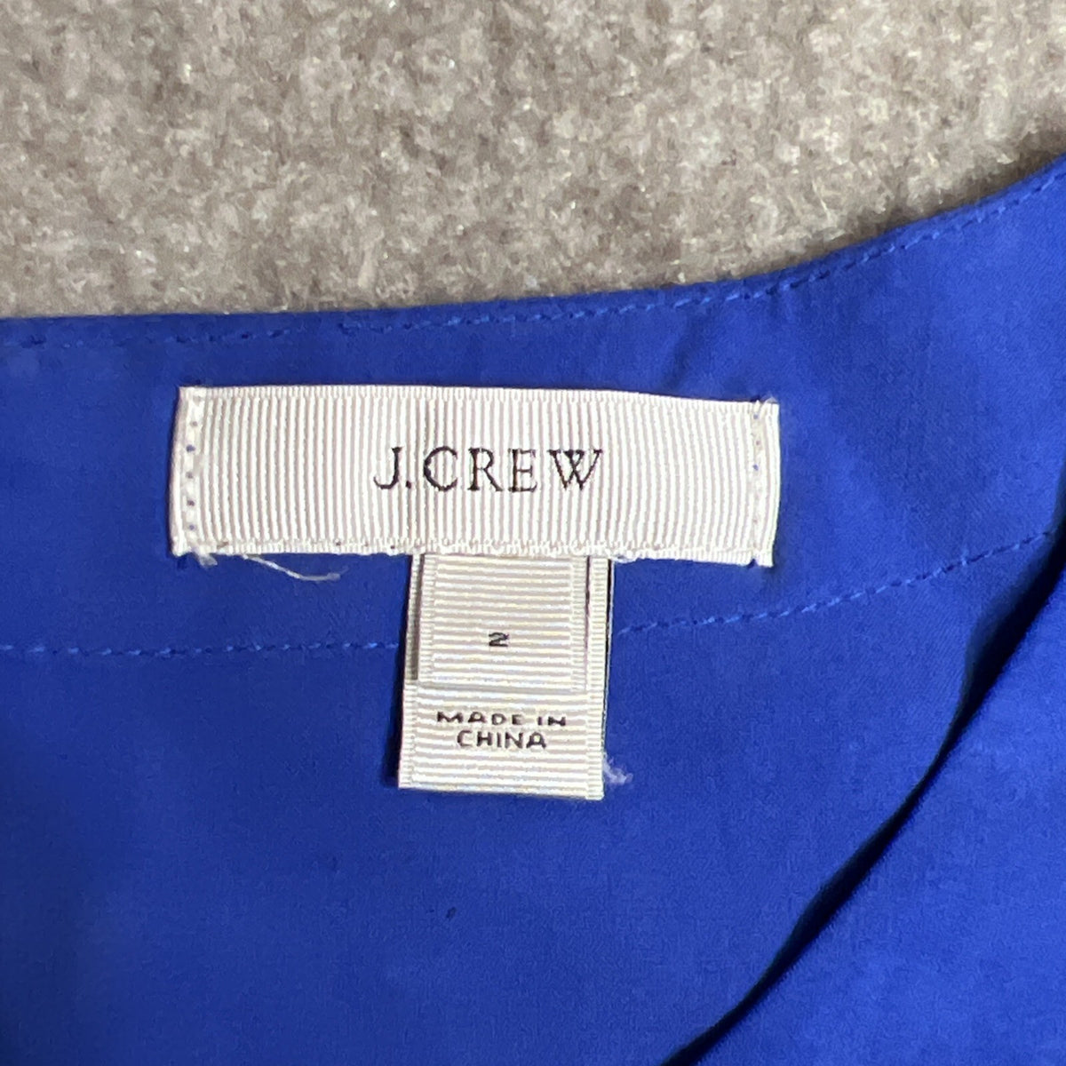 J.Crew Women’s Size 2 Sapphire Blue 100% Silk Pullover Tunic Top Long Slv Pocket
