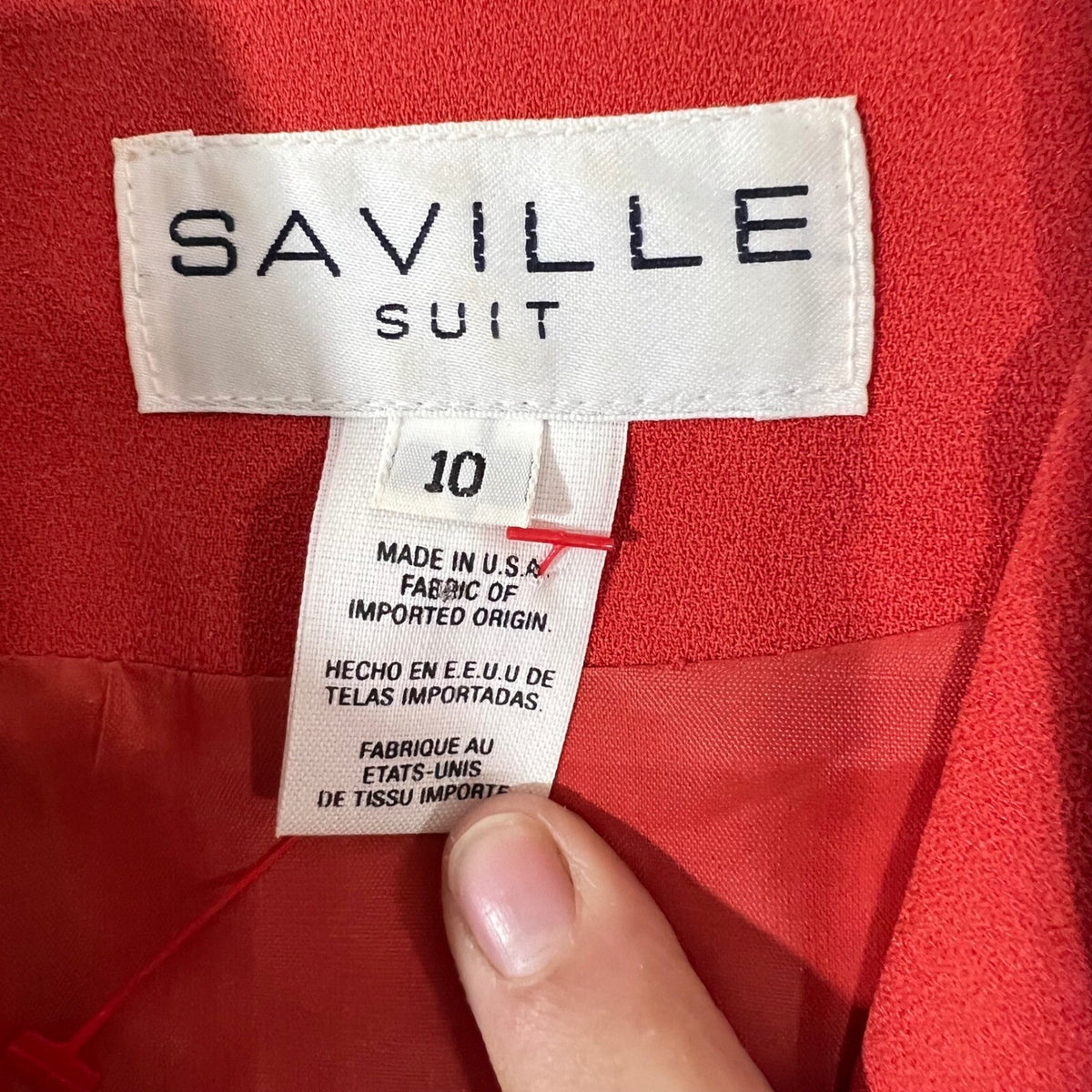 Vintage Saville Skirt Suit Women 10 Red Blazer Pencil Skirt Professional Career