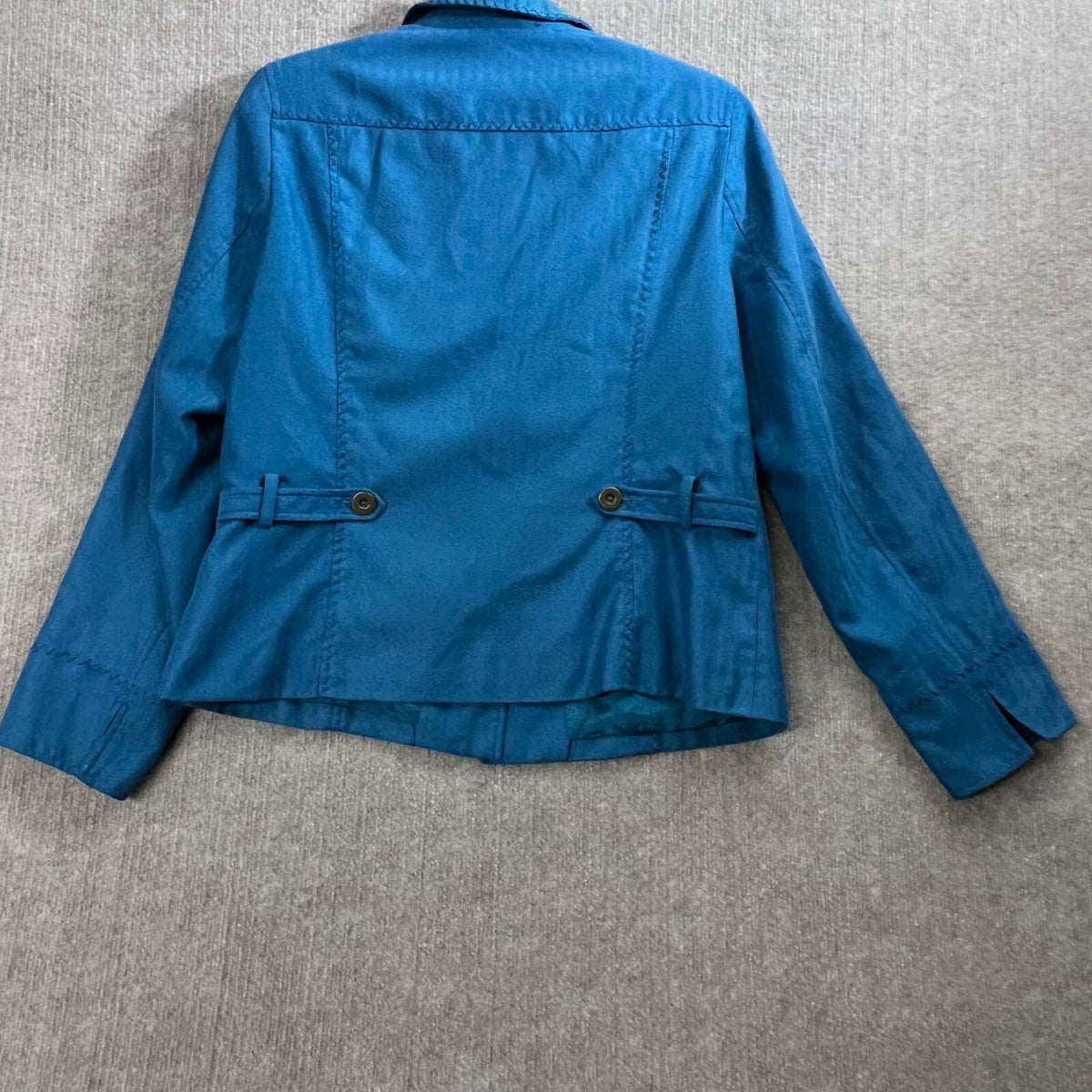 Coldwater Creek Womens Blazer Jacket Size 12 Blue Herringbone Career Office